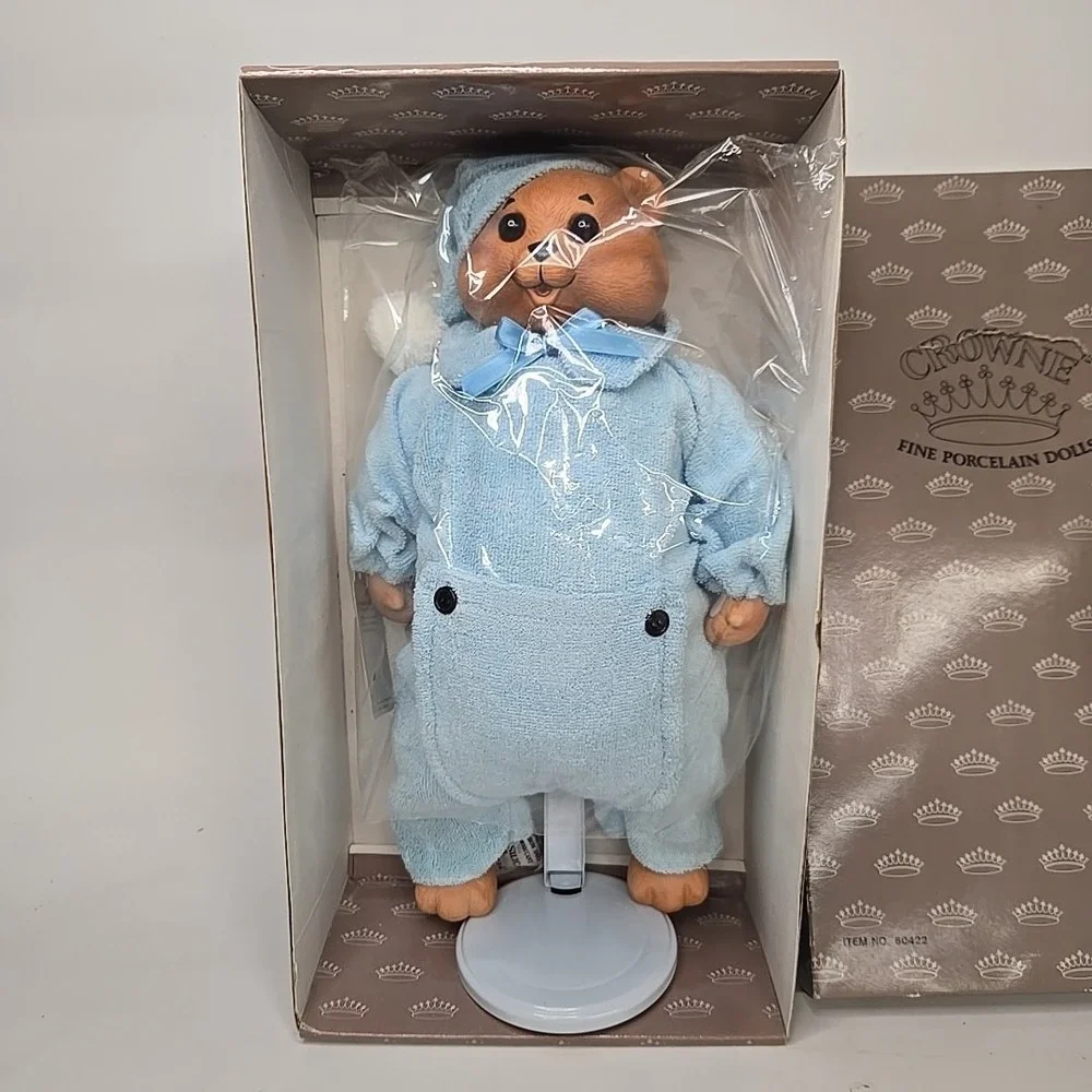 Vintage 1990 Crowne Porcelain Dolls #60422 The Bedtime Bear